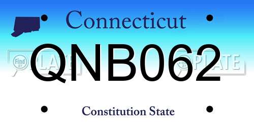 QNB062 Connecticut License Plate