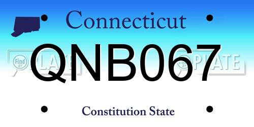 QNB067 Connecticut License Plate