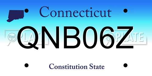 QNB06Z Connecticut License Plate