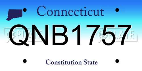 QNB1757 Connecticut License Plate