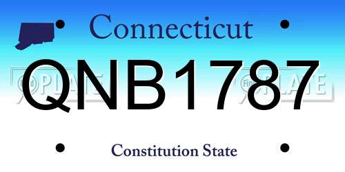 QNB1787 Connecticut License Plate