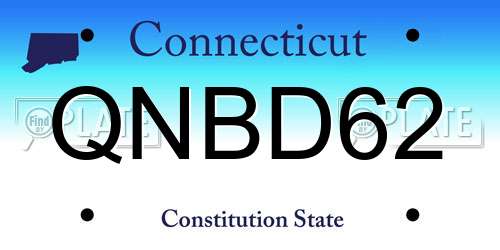 QNBD62 Connecticut License Plate