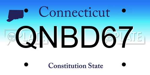 QNBD67 Connecticut License Plate