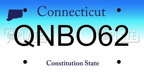 QNBO62 Connecticut License Plate