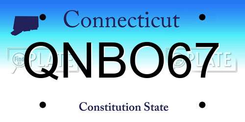 QNBO67 Connecticut License Plate