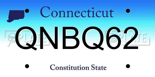 QNBQ62 Connecticut License Plate