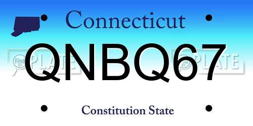 QNBQ67 Connecticut License Plate