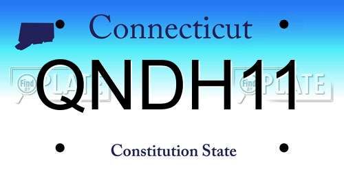QNDH11 Connecticut License Plate