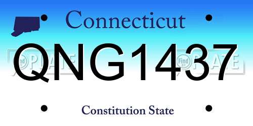 QNG1437 Connecticut License Plate