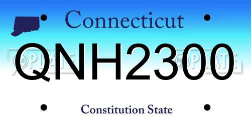 QNH2300 Connecticut License Plate