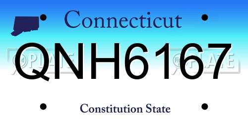 QNH6167 Connecticut License Plate