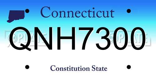 QNH7300 Connecticut License Plate