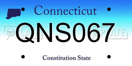 QNS067 Connecticut License Plate
