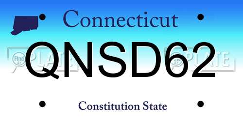 QNSD62 Connecticut License Plate