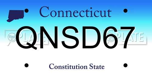 QNSD67 Connecticut License Plate