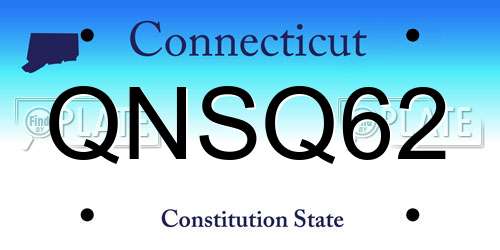 QNSQ62 Connecticut License Plate
