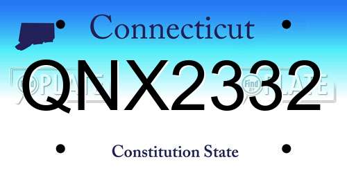 QNX2332 Connecticut License Plate