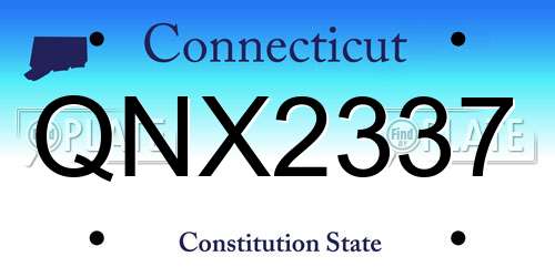 QNX2337 Connecticut License Plate