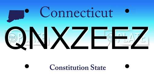 QNXZEEZ Connecticut License Plate