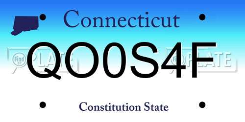 QO0S4F Connecticut License Plate
