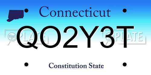 QO2Y3T Connecticut License Plate