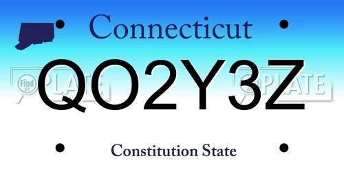 QO2Y3Z Connecticut License Plate