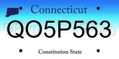 QO5P563 Connecticut License Plate