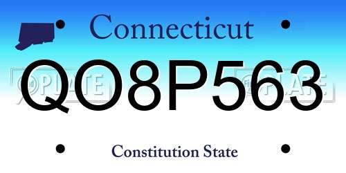 QO8P563 Connecticut License Plate