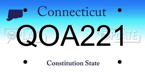 QOA221 Connecticut License Plate