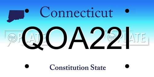 QOA22I Connecticut License Plate