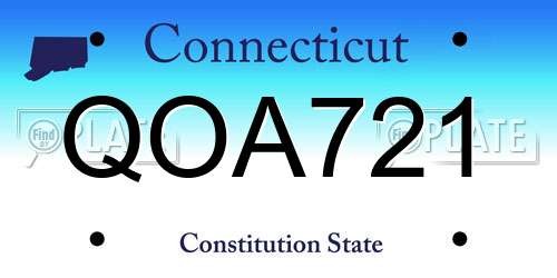 QOA721 Connecticut License Plate