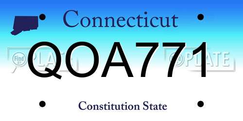 QOA771 Connecticut License Plate