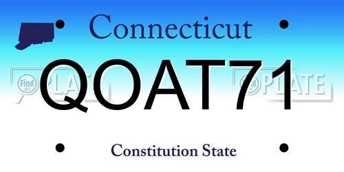 QOAT71 Connecticut License Plate