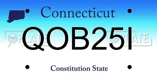 QOB25I Connecticut License Plate