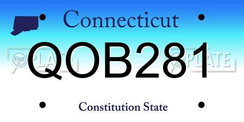 QOB281 Connecticut License Plate