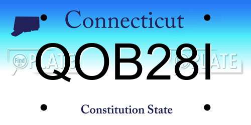 QOB28I Connecticut License Plate