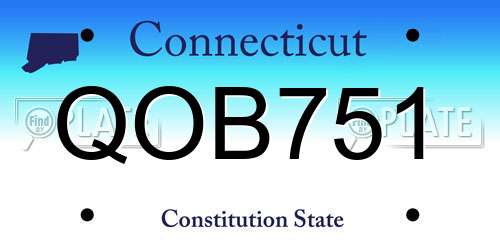 QOB751 Connecticut License Plate