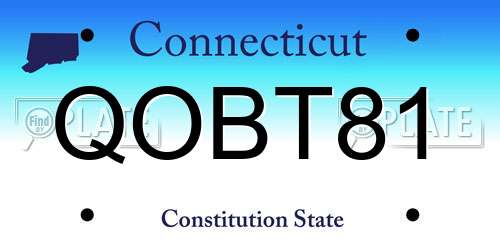 QOBT81 Connecticut License Plate