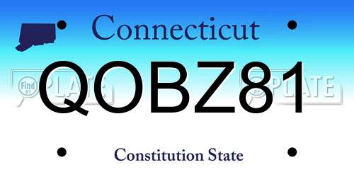 QOBZ81 Connecticut License Plate