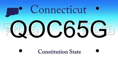 QOC65G Connecticut License Plate
