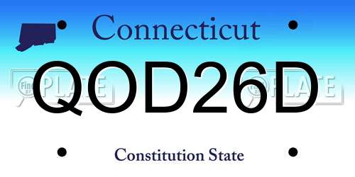 QOD26D Connecticut License Plate