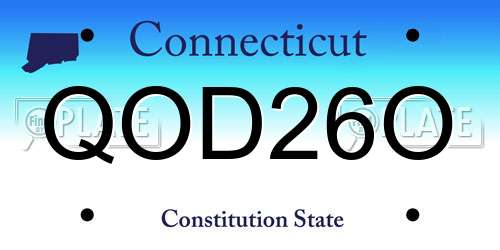QOD26O Connecticut License Plate