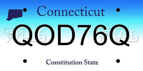 QOD76Q Connecticut License Plate