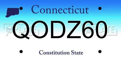 QODZ60 Connecticut License Plate