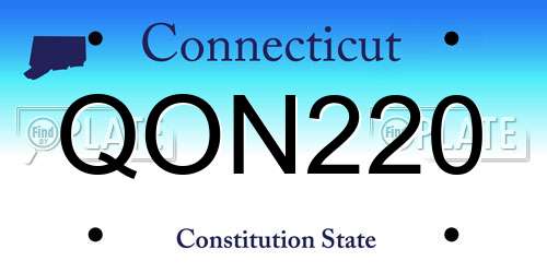QON220 Connecticut License Plate