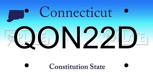 QON22D Connecticut License Plate
