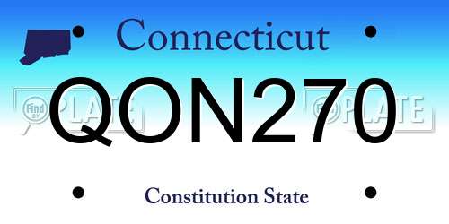 QON270 Connecticut License Plate