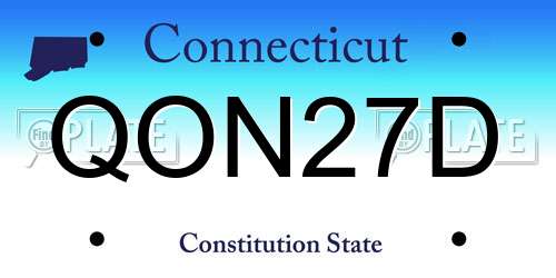 QON27D Connecticut License Plate