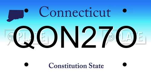 QON27O Connecticut License Plate
