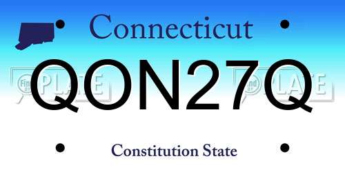 QON27Q Connecticut License Plate